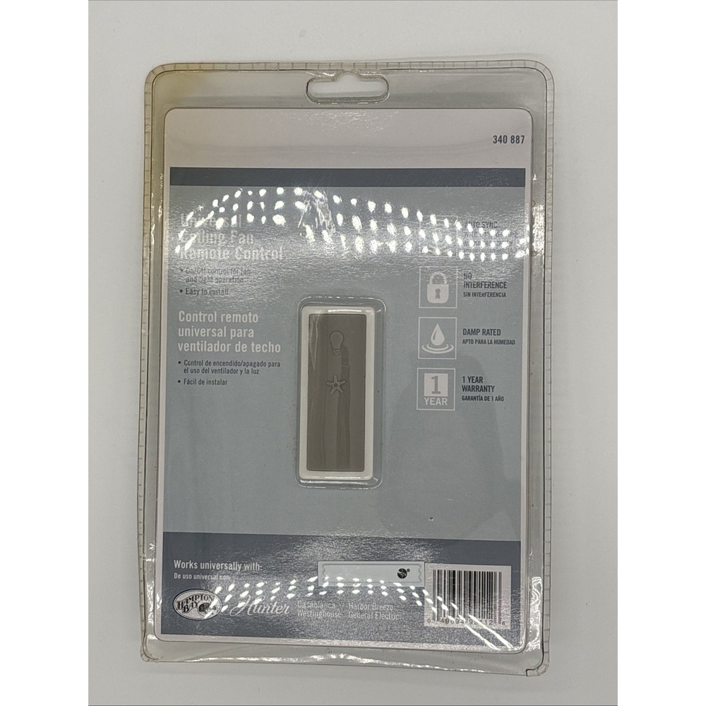 UNIVERSAL 3 SPEED CEILING FAN & LIGHT REMOTE CONTROL 340 887 New Sealed hunter